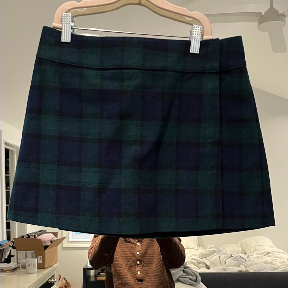 Hill House Plaid Mini Skirt - Navy and Green